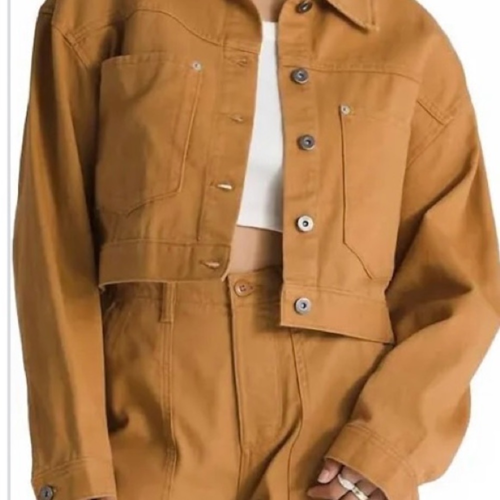 Vans Burnt Orange/Brown Cropped Jacket W Size Small - Picture 2 of 3